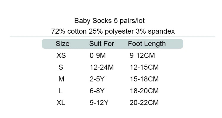 5Pairs Infant Cotton Mesh Baby Socks