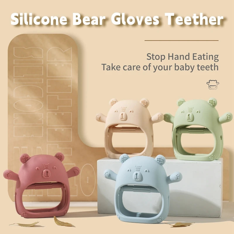 Baby Teether Gloves Cartoon Bear