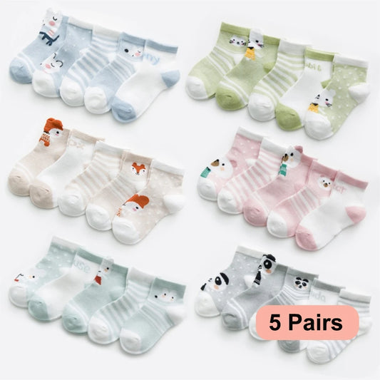 5Pairs Infant Cotton Mesh Baby Socks