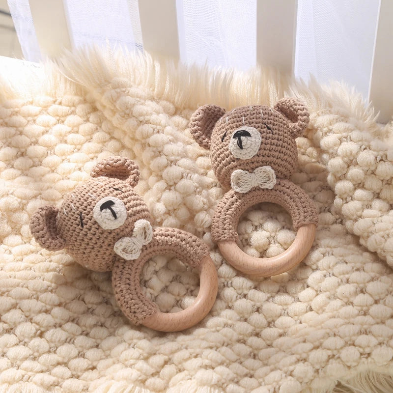 Baby Bear Crochet Rattle Toy