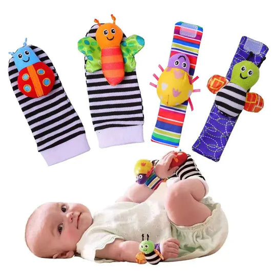 Baby Rattles Toys Animal Socks Wrist Strap