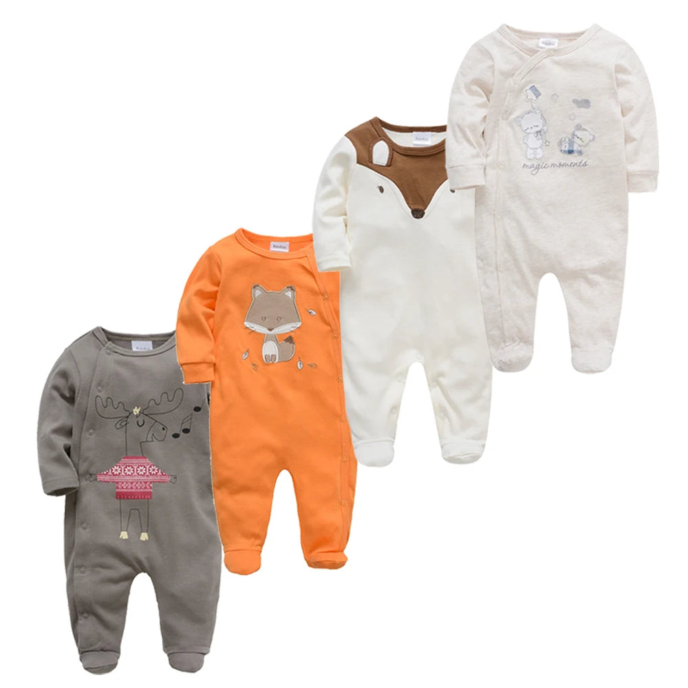 Pack of 4 Pattern Baby sleepsuits