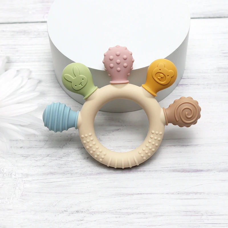 Silicone Baby Ring Teether Gum Relief