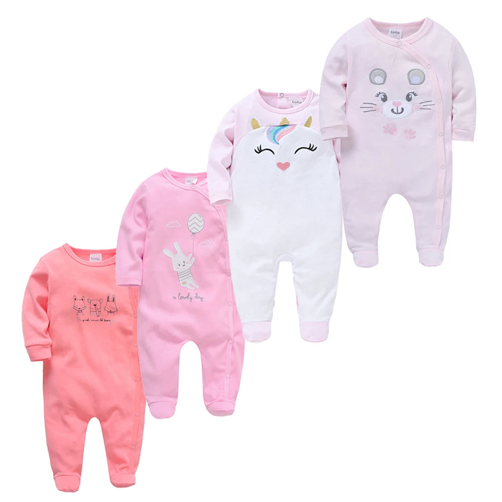 Pack of 4 Pattern Baby sleepsuits