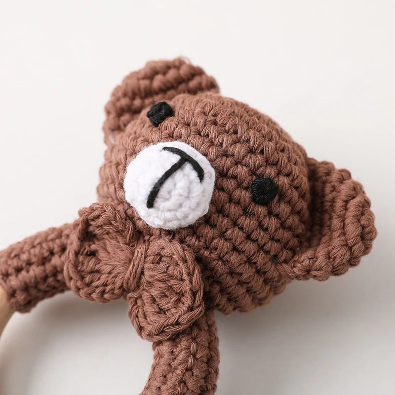 Baby Bear Crochet Rattle Toy