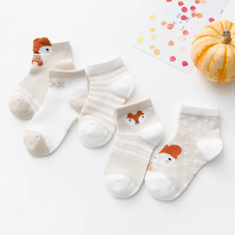 5Pairs Infant Cotton Mesh Baby Socks