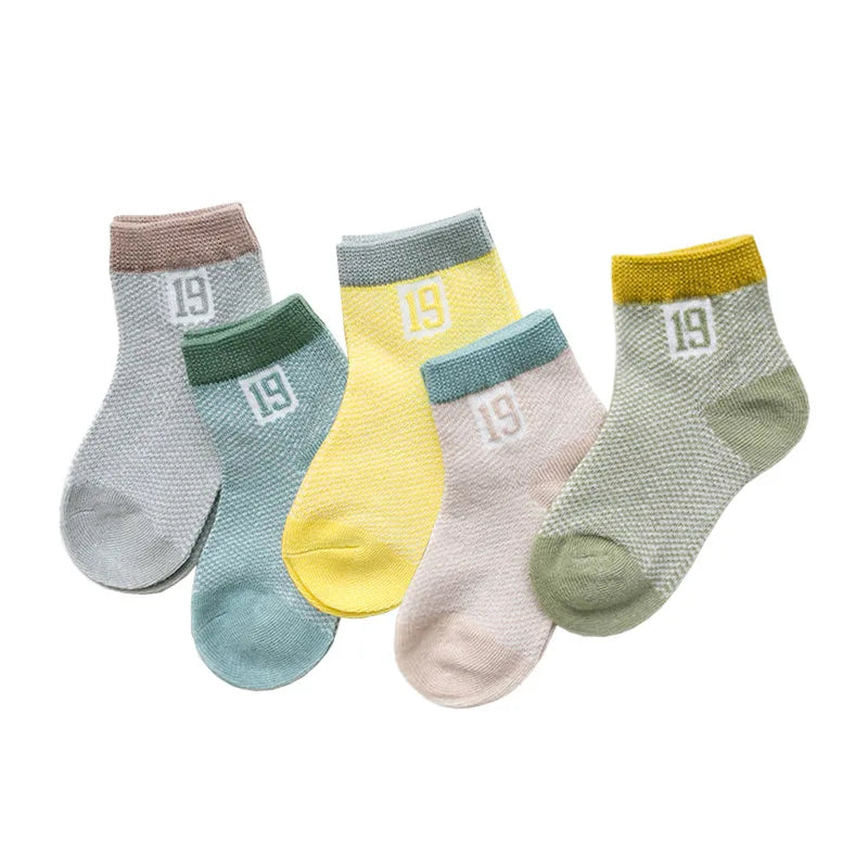 5Pairs Infant Cotton Mesh Baby Socks