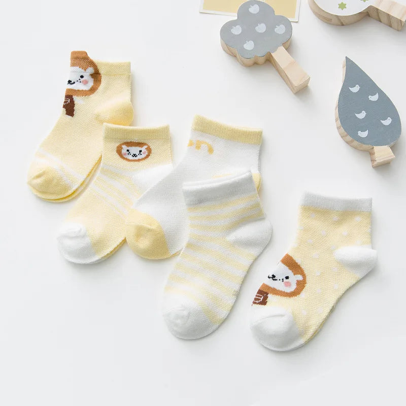 5Pairs Infant Cotton Mesh Baby Socks