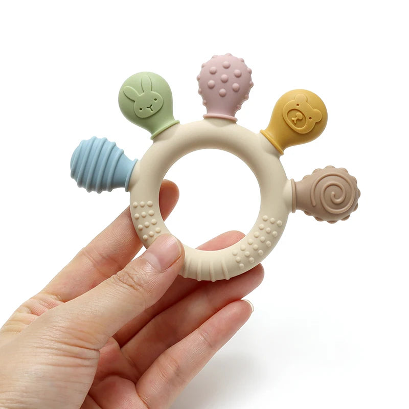 Silicone Baby Ring Teether Gum Relief