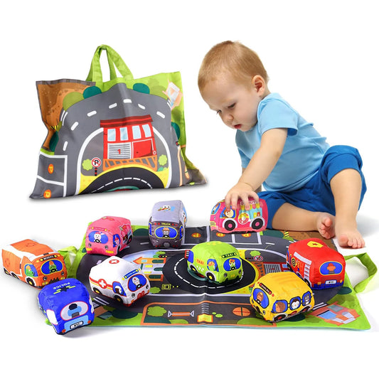 Montessori Soft Cloth Car Toy Set