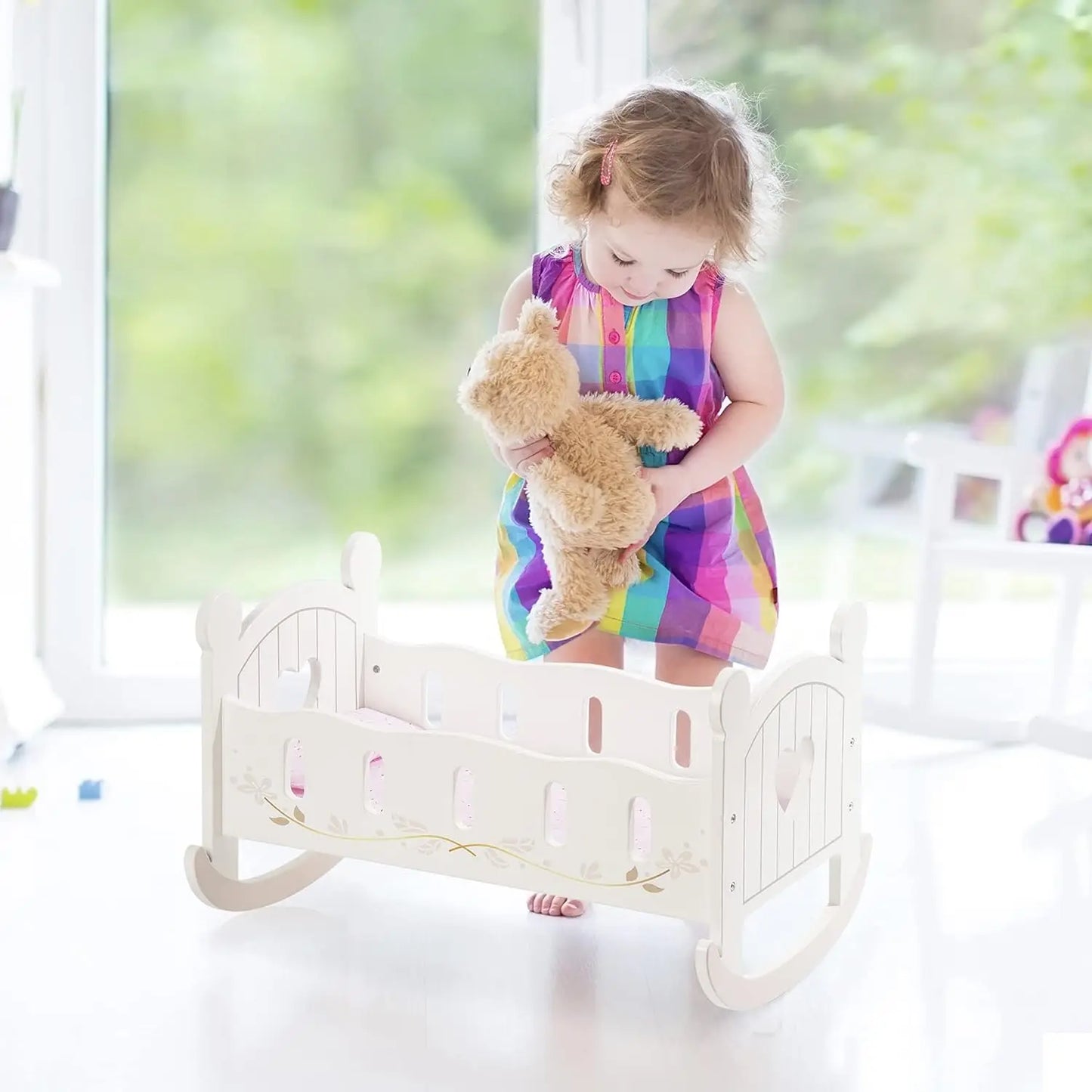 Cradle Rocking Baby Doll Crib