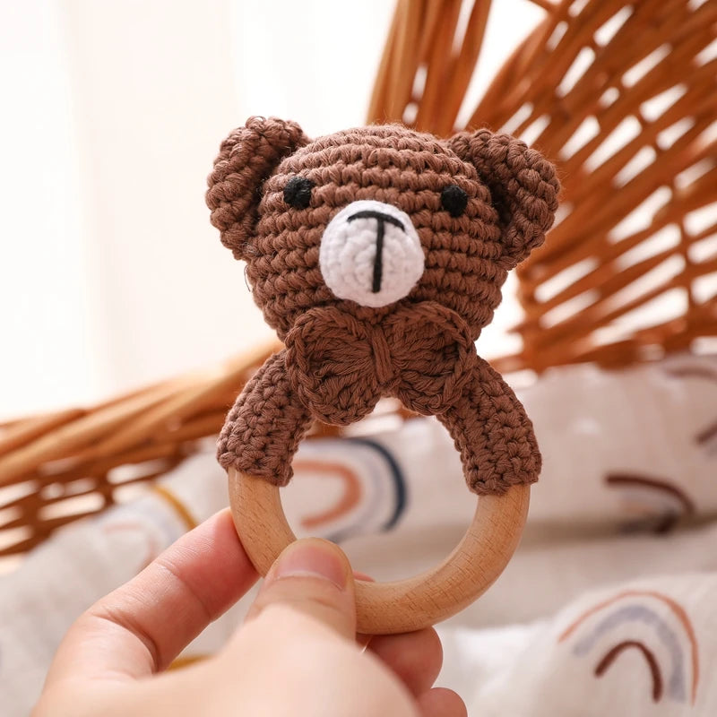 Baby Bear Crochet Rattle Toy