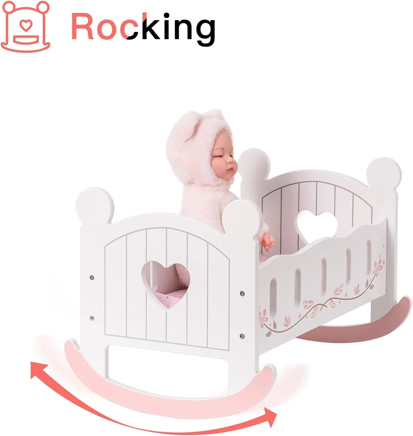 Cradle Rocking Baby Doll Crib