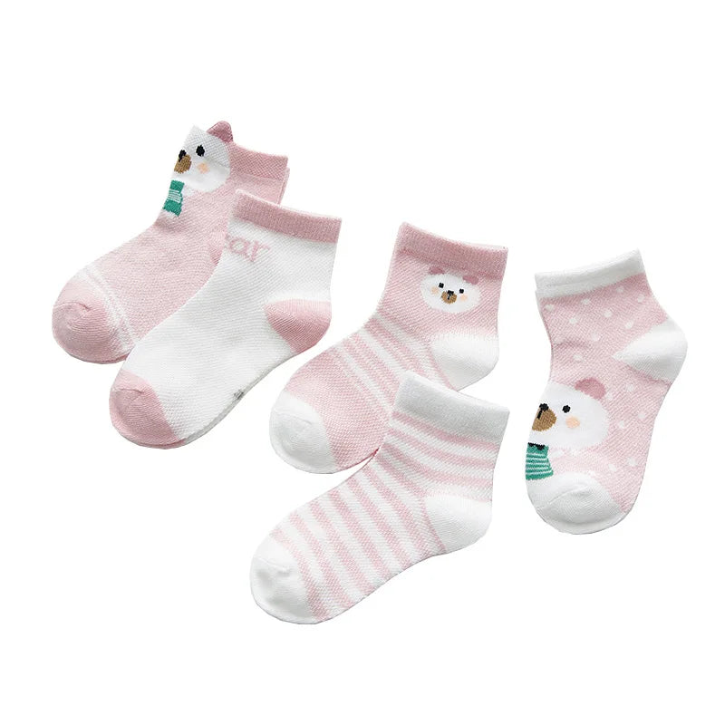 5Pairs Infant Cotton Mesh Baby Socks