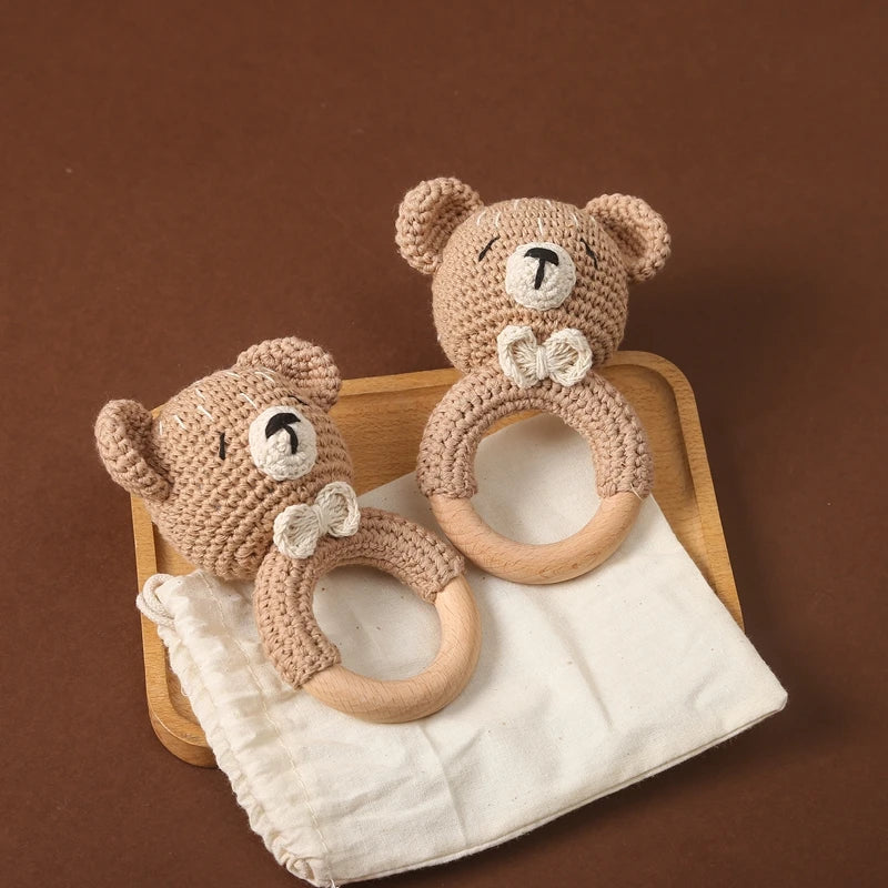 Baby Bear Crochet Rattle Toy