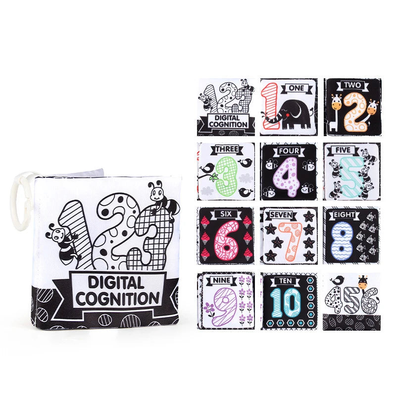 5 Pages Black and White Baby Cloth Book