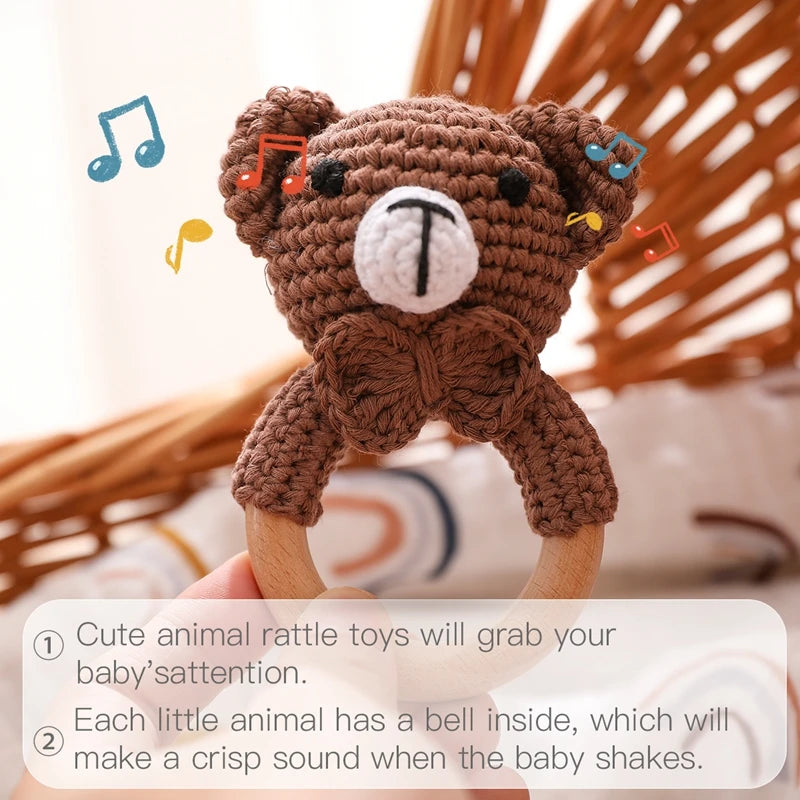 Baby Bear Crochet Rattle Toy