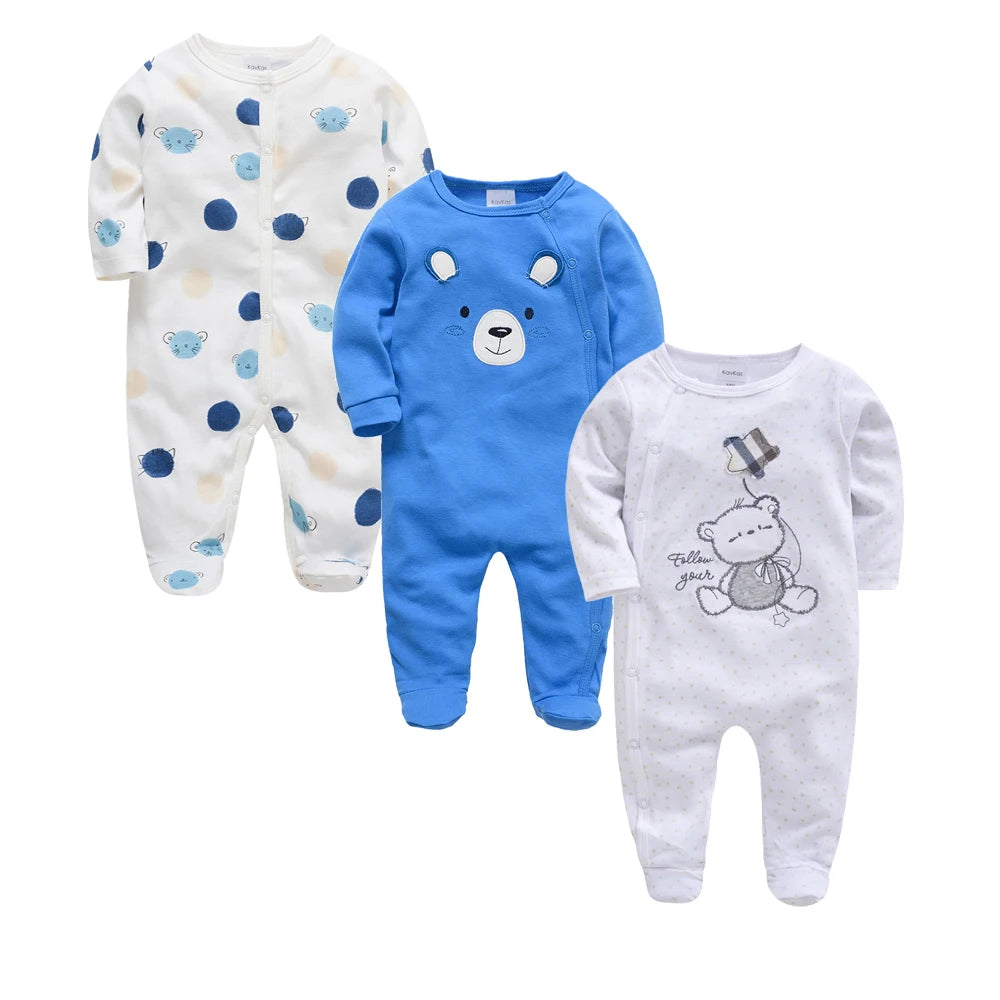 Pack of 4 Pattern Baby sleepsuits