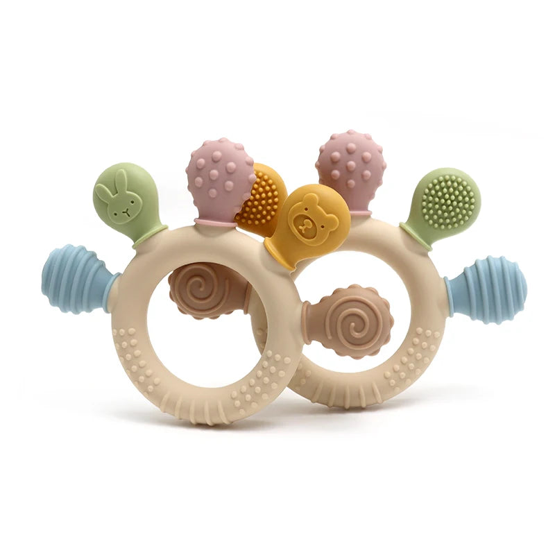 Silicone Baby Ring Teether Gum Relief