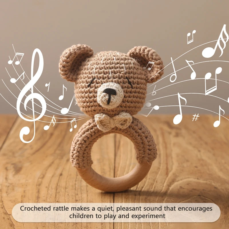 Baby Bear Crochet Rattle Toy