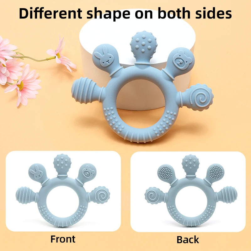 Silicone Baby Ring Teether Gum Relief