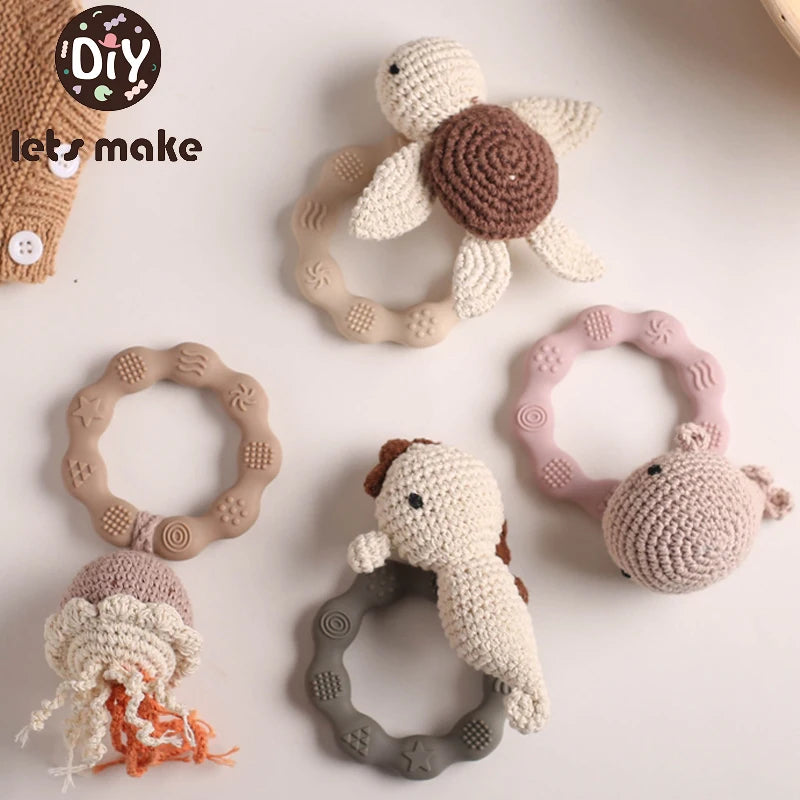 Baby Bear Crochet Rattle Toy