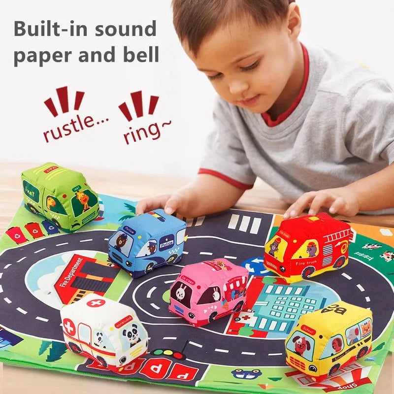 Montessori Soft Cloth Car Toy Set