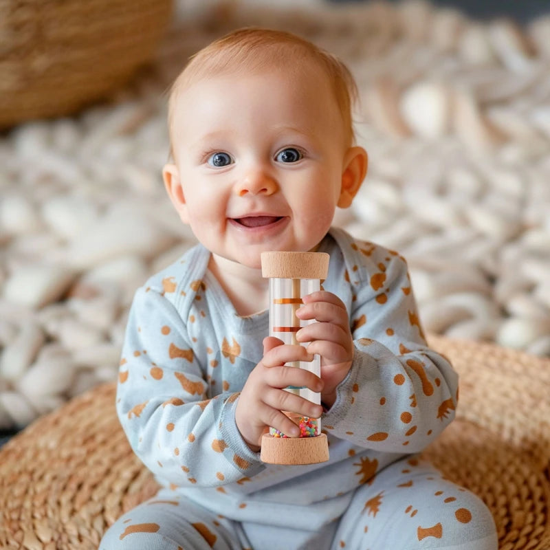 Montessori Baby Rain Stick Rainbow Toys