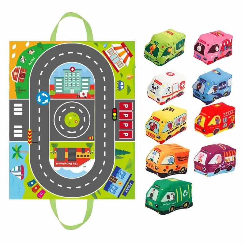 Montessori Soft Cloth Car Toy Set