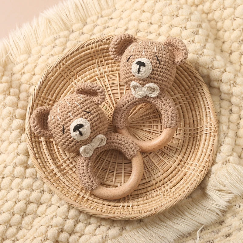 Baby Bear Crochet Rattle Toy