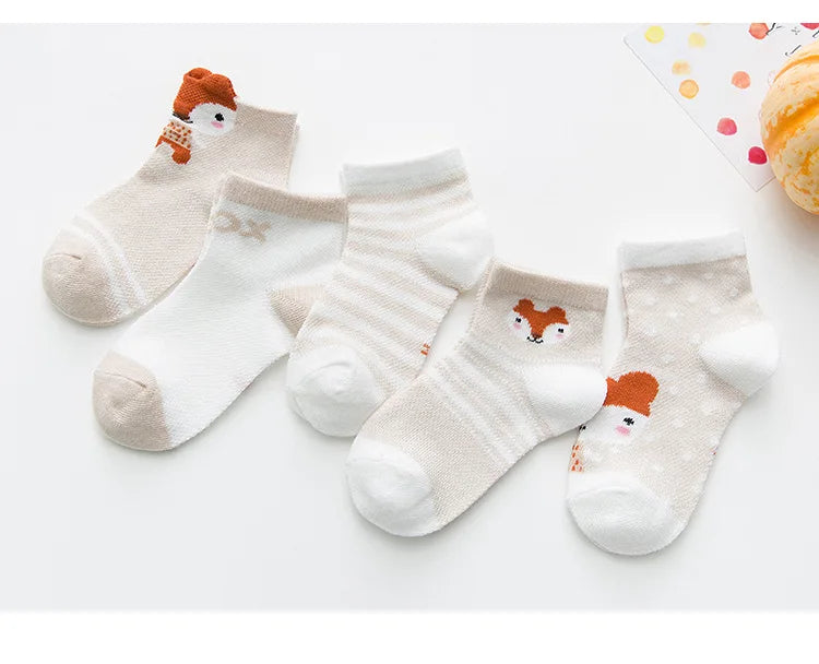 5Pairs Infant Cotton Mesh Baby Socks