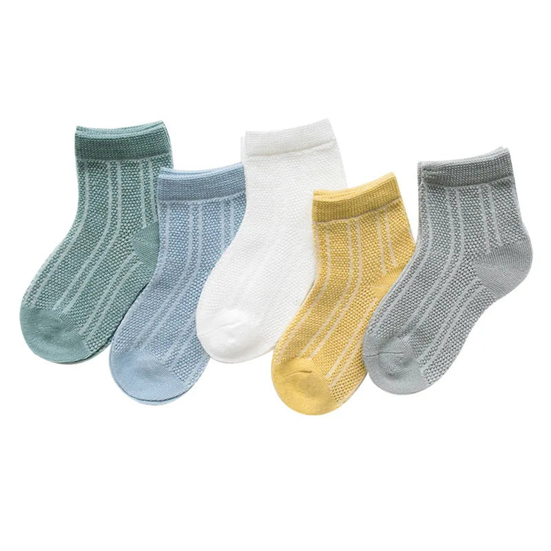 5Pairs Infant Cotton Mesh Baby Socks