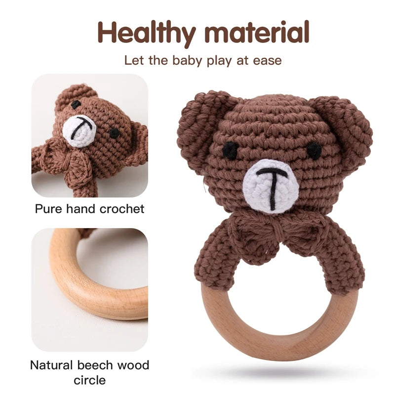 Baby Bear Crochet Rattle Toy