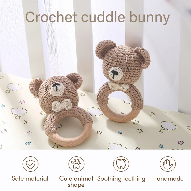 Baby Bear Crochet Rattle Toy