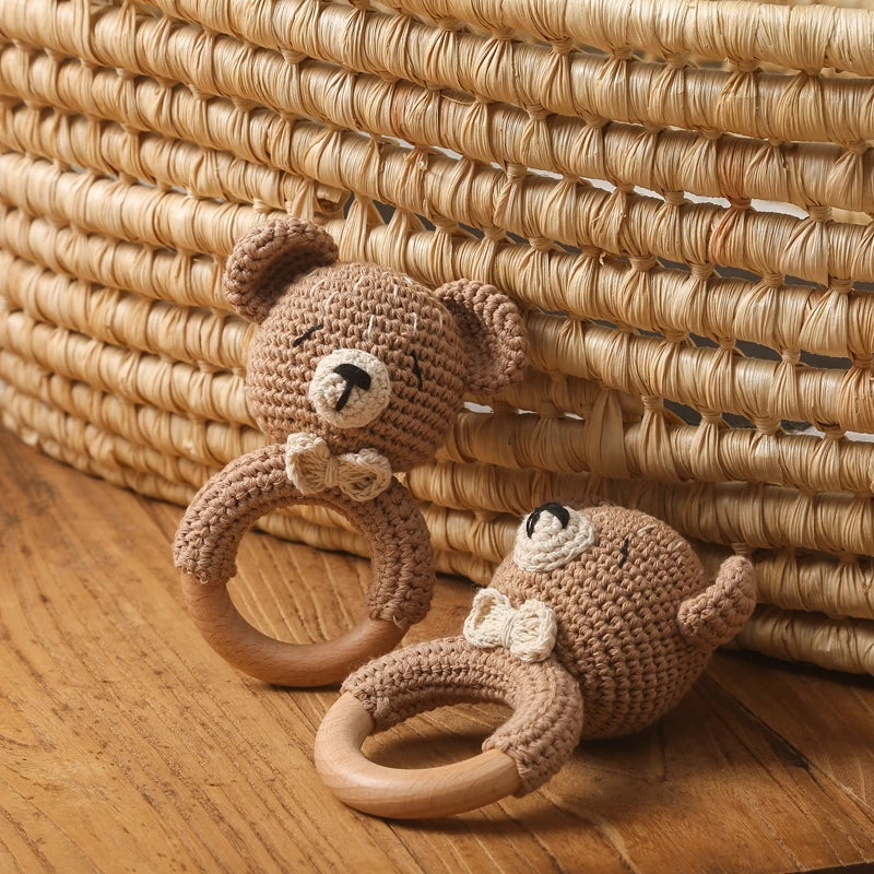 Baby Bear Crochet Rattle Toy