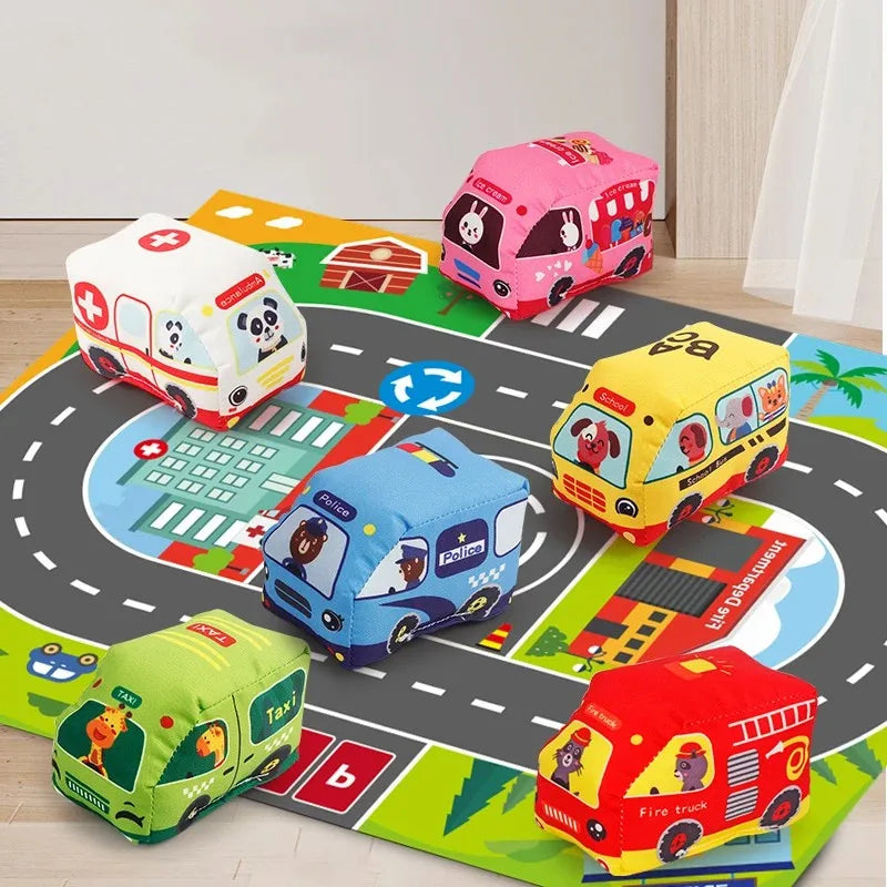 Montessori Soft Cloth Car Toy Set