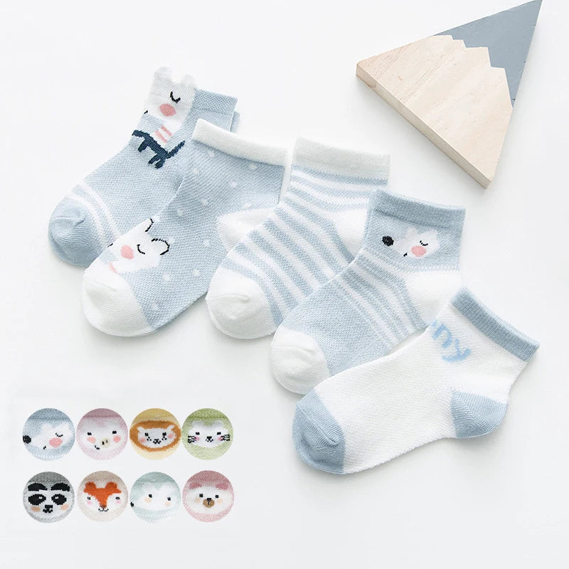 5Pairs Infant Cotton Mesh Baby Socks