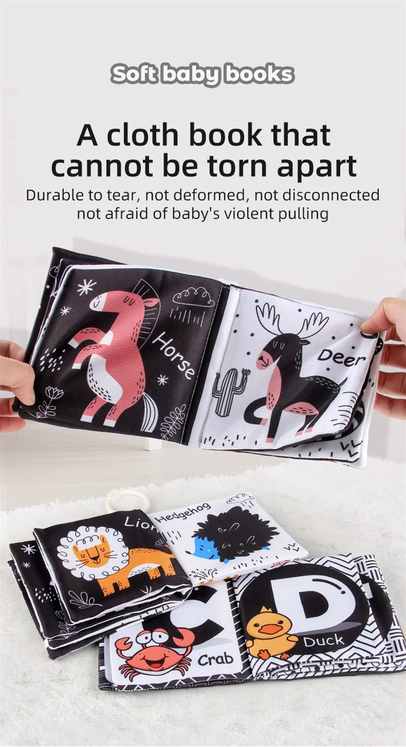 5 Pages Black and White Baby Cloth Book