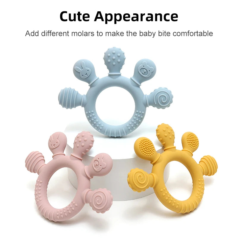 Silicone Baby Ring Teether Gum Relief