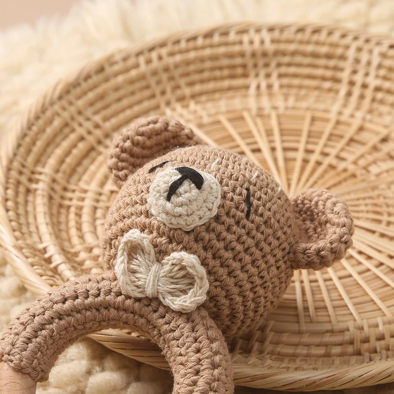 Baby Bear Crochet Rattle Toy