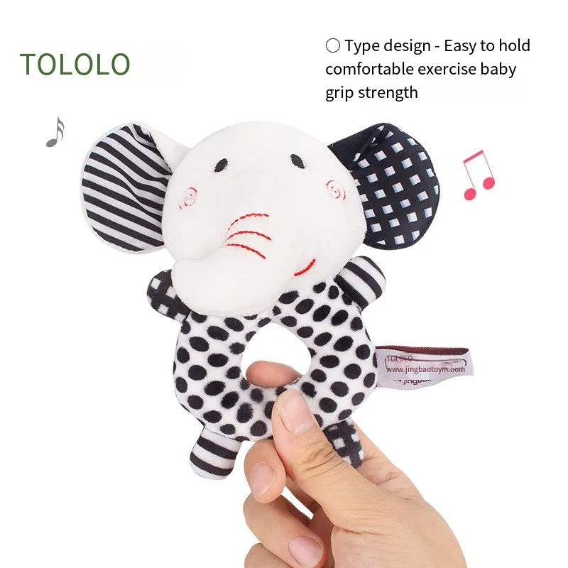 Black and white hand grip Elephant Toy