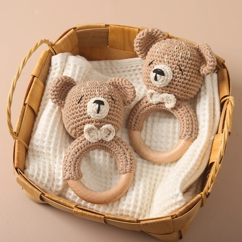 Baby Bear Crochet Rattle Toy