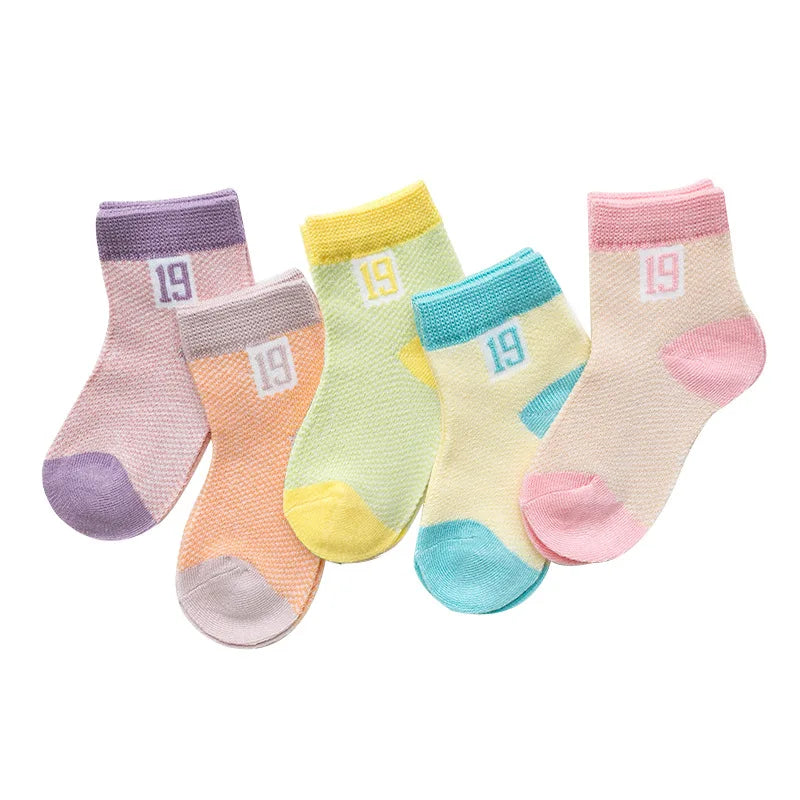 5Pairs Infant Cotton Mesh Baby Socks