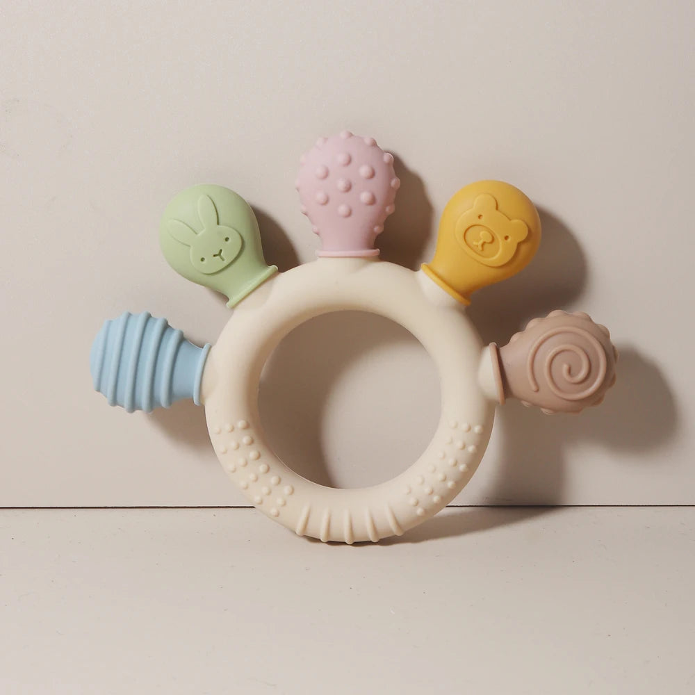 Silicone Baby Ring Teether Gum Relief