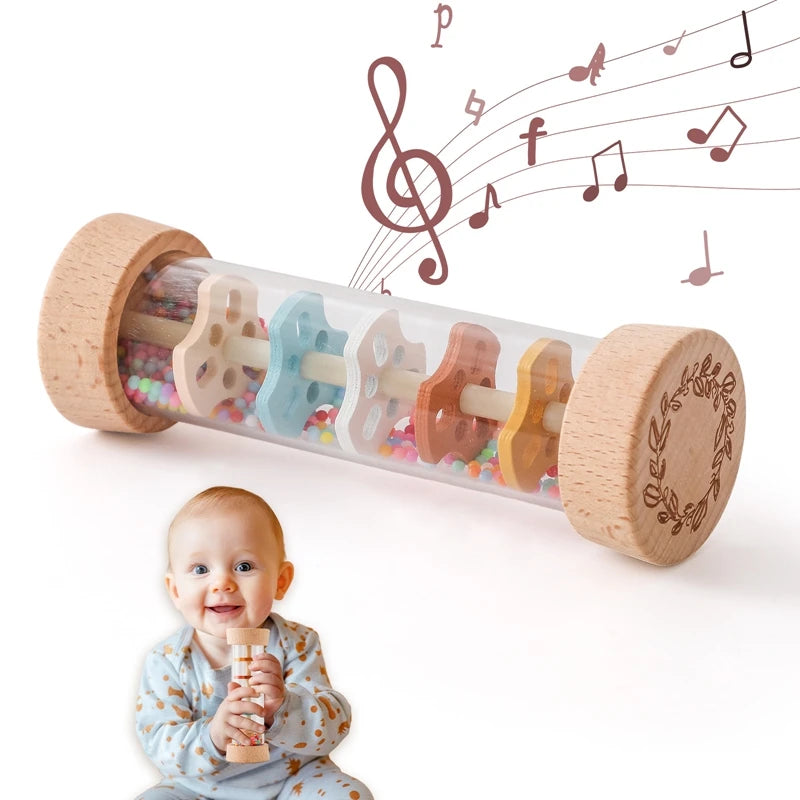 Montessori Baby Rain Stick Rainbow Toys