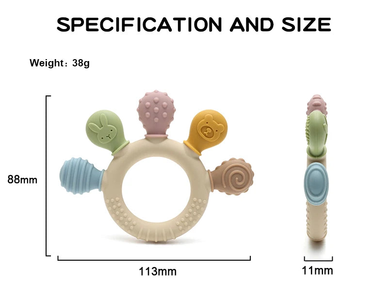 Silicone Baby Ring Teether Gum Relief