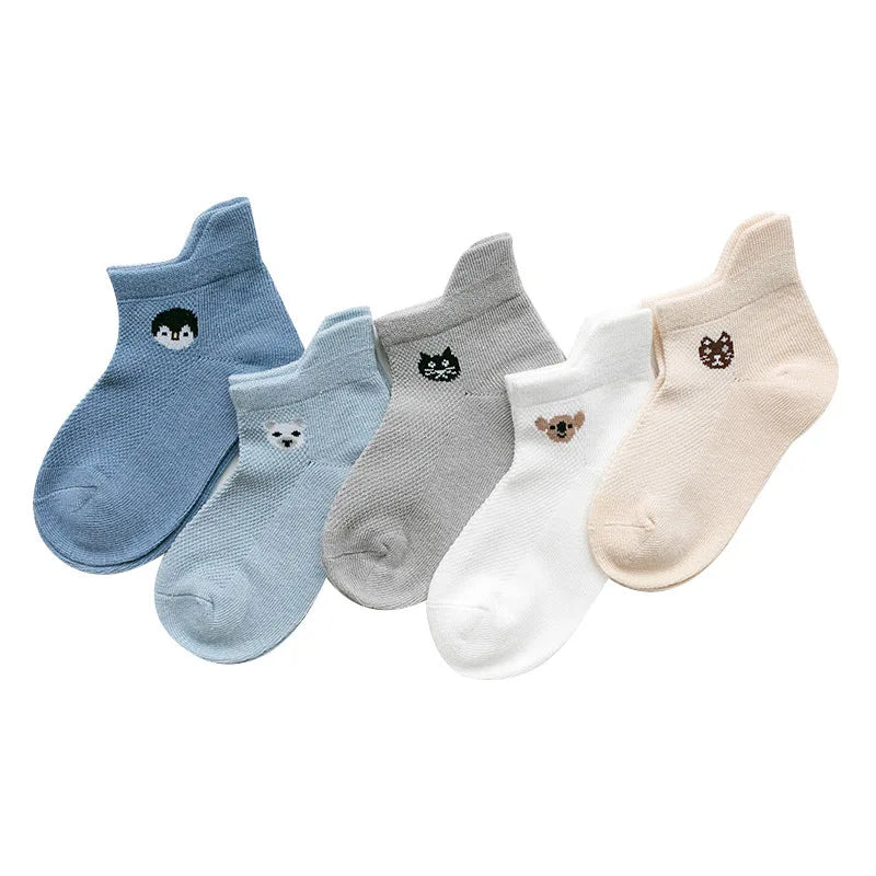 5Pairs Infant Cotton Mesh Baby Socks