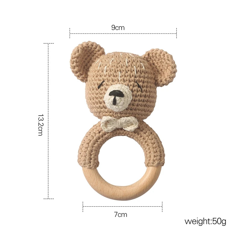 Baby Bear Crochet Rattle Toy