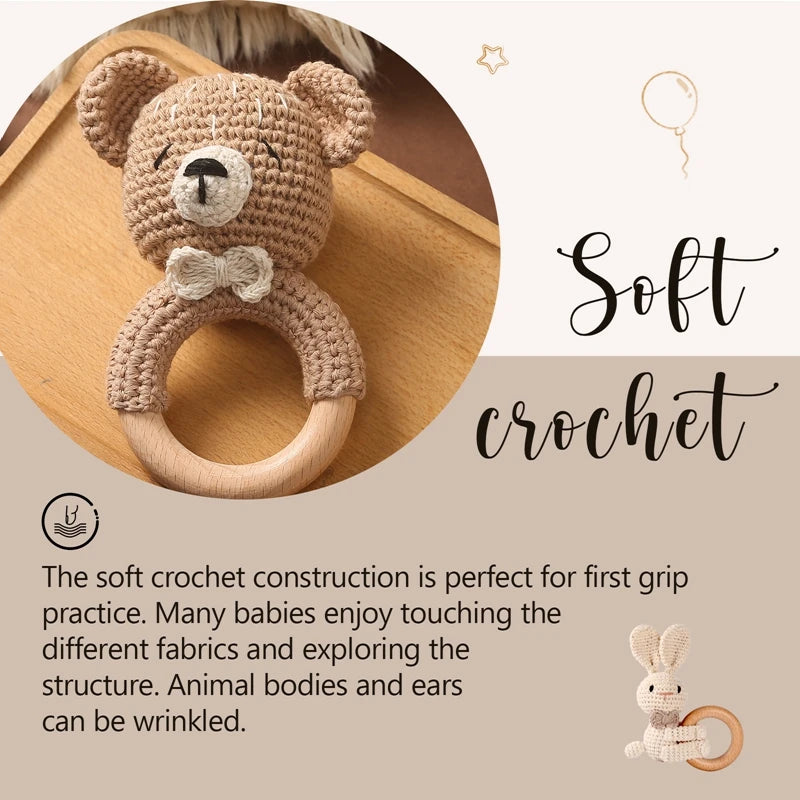 Baby Bear Crochet Rattle Toy