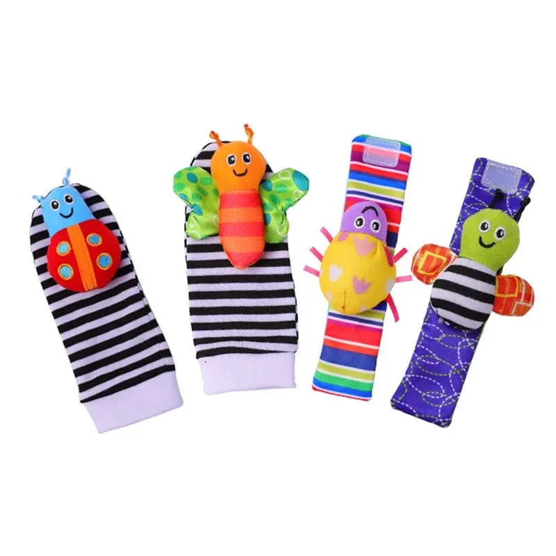 Baby Rattles Toys Animal Socks Wrist Strap